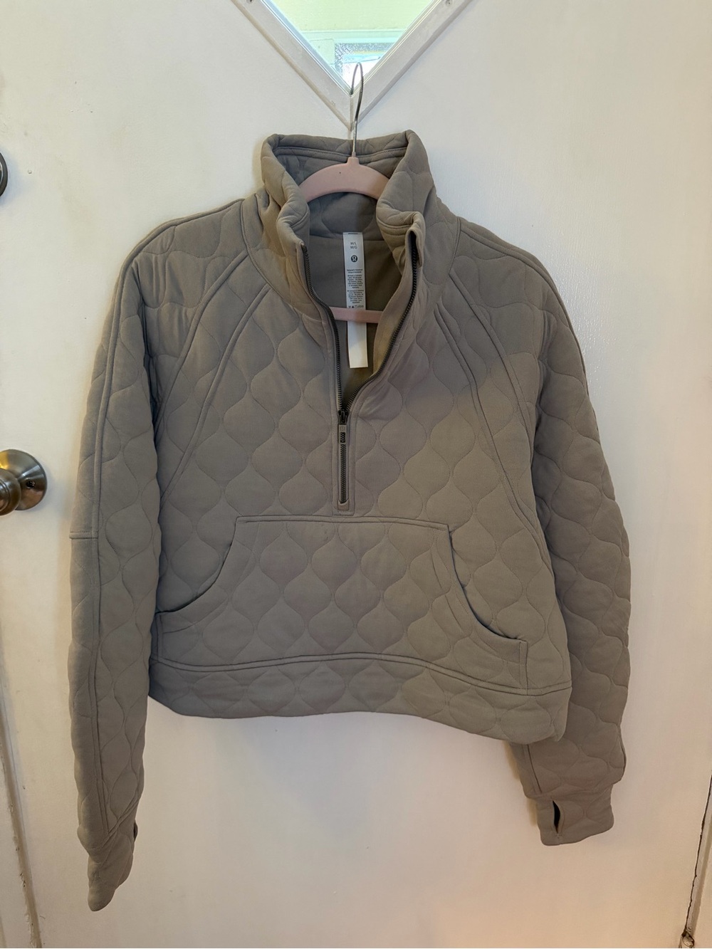 lululemon athletica Quilted Half-Zip Scuba Pullover Jacket - Taupe Gray